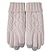 ELMA Women's Wool Knitted Winter Gloves Mittens Super Warm Lined Texting Touchscreen (One size, White)