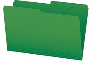 Pendaflex File Folders - Green Colour File Organizers, 1/2 Cut Tab, Legal Size, Durable Paper Stock, 100/Box, Ideal for Offic