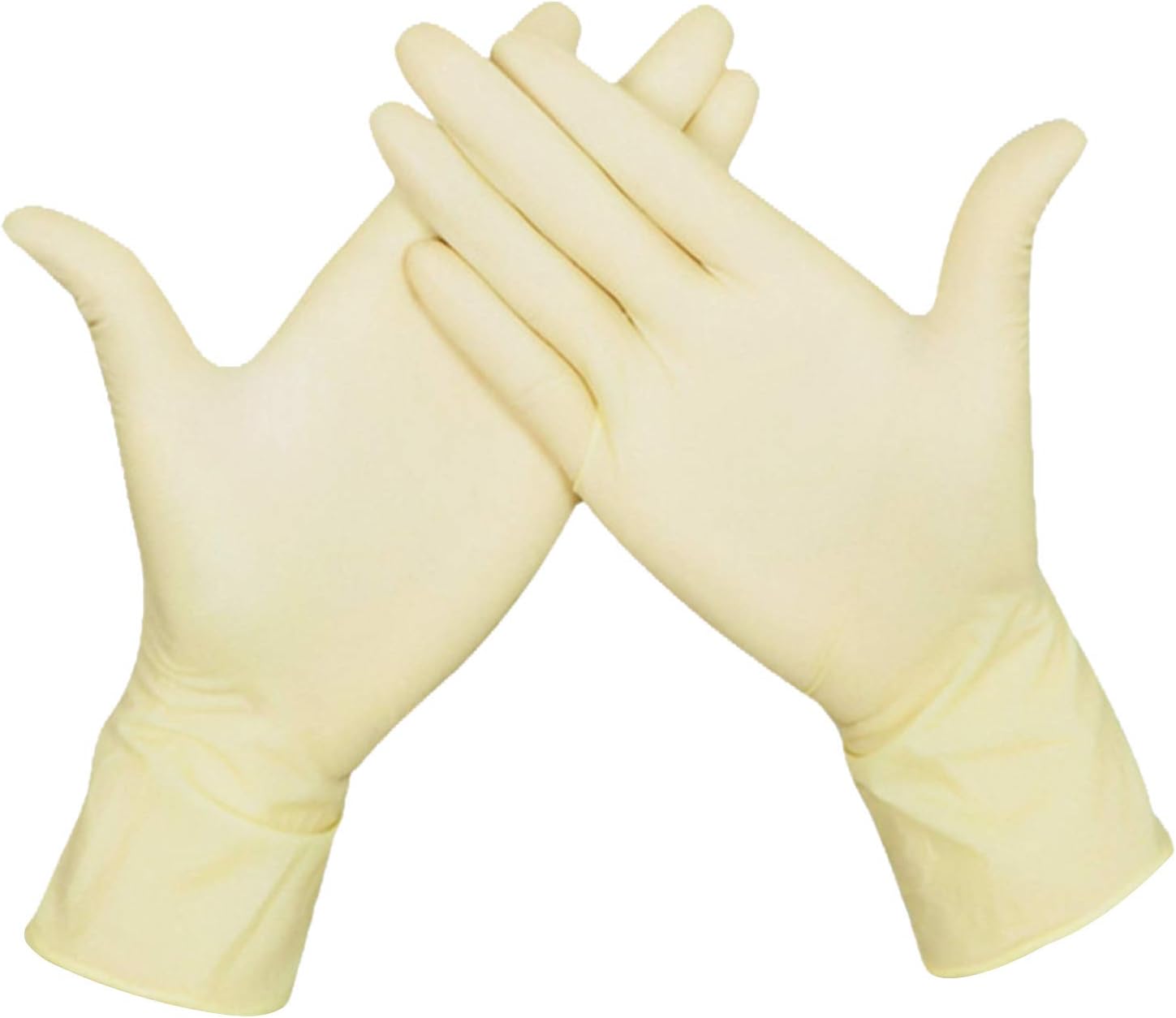 Disposable Gloves Milky Latex and Powder Free for food processing Household Cleaning Use Gardening Pack of 20pcs (10pairs/M)