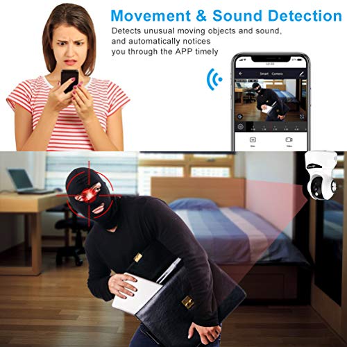 Wireless Security Camera, 4MP Baby Monitor Pet Camera Indoor Home Security Camera System with Sound Detection 2 Way Audio Cloud Service Night Vision, Support iOS/Android TF Card for Pets Elders Babies