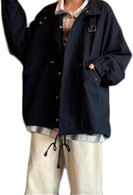 Amazon セイーワイ アウター レディース ゆったり 長袖ジャケット ジャンパー 韓国ファッション ブルゾン スポーツウェア ブルゾン ブラック F コート ジャケット 通販