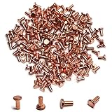MroMax 200PCS Round Flat Head Rivet 0.16" x