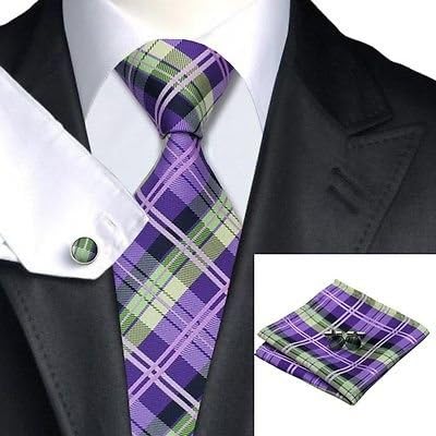 N0211 Jason Vogue 100% Pure Luxury Silk Italy Designer Hand Made Tie-Handkerchief-cufflinks Gift Box