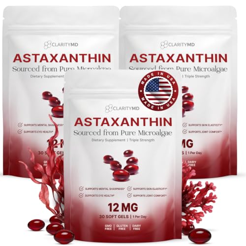 ClarityMD Astaxanthin 12mg Antioxidants Supplement