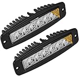 Flush Mount Led Lights,Eyourlife 18W Led Flush Mount Flood Led Light Pods Jeep Light Bar Mount Driving Fog Work Light for Off-Road SUV Pickup Boat 4x4 Jeep 2PCS