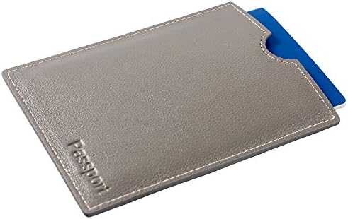 Dzhollini RFID &amp; NFC Blocking Passport Holder or Case and Genuine Leather Wallet - Sleek, Slim &amp; Stylish Design RFID Safe Sleeve Cover