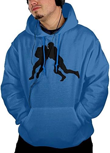 Mens I Just Really Like Wolf Football Tour Funny Hoodie Hooded Sweatshirt Size M RoyalBlue