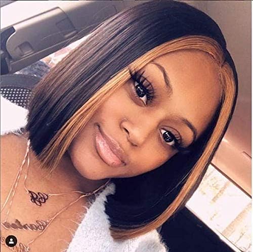 13x6 Lace Front Wigs Brazilian Virgin Human Hair Pre Plucked Hair Line for Black Women Highlight Straight 150% Density with Baby Hair (16 inch, 150% density lace front wig)