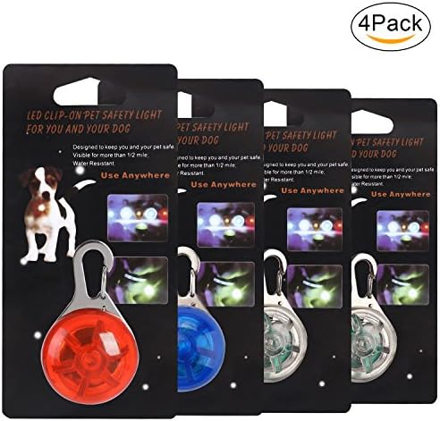 Top Munster Waterproof SpotLit Cat / dog Collar Light,LED Pet Safety Light Luminous Pendant for Outdoor Safety 4 Pcs red+blue+white+multicolor