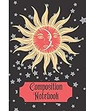 Composition Notebook: Vintage Sun, Moon, and Stars (WIDE RULED) - Writing Gift for Witches, Wizards, by Shae-Athena Designs