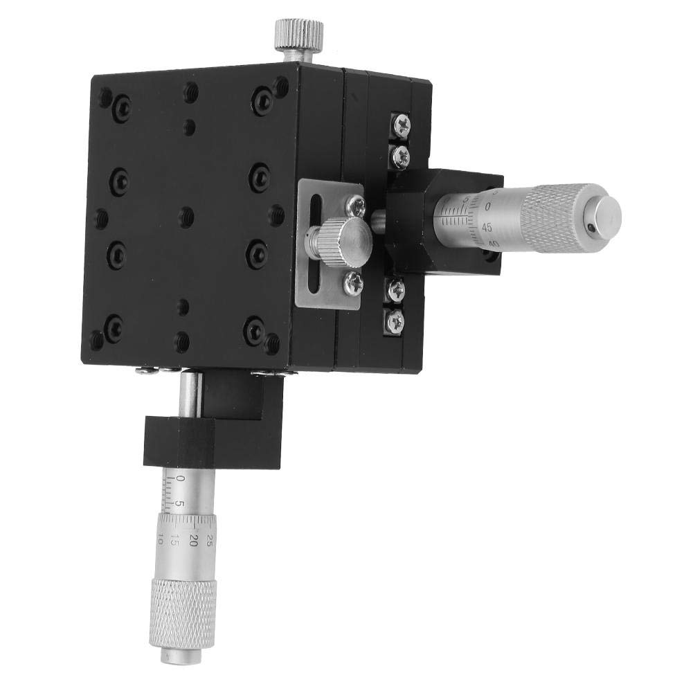 XY Linear Stage Sliding Table,60x60x40mm Precision Micrometer Manual Fine-Tuning Platform Manual Displacement Fine-Tuning Table Crosses Roller Linear Stage