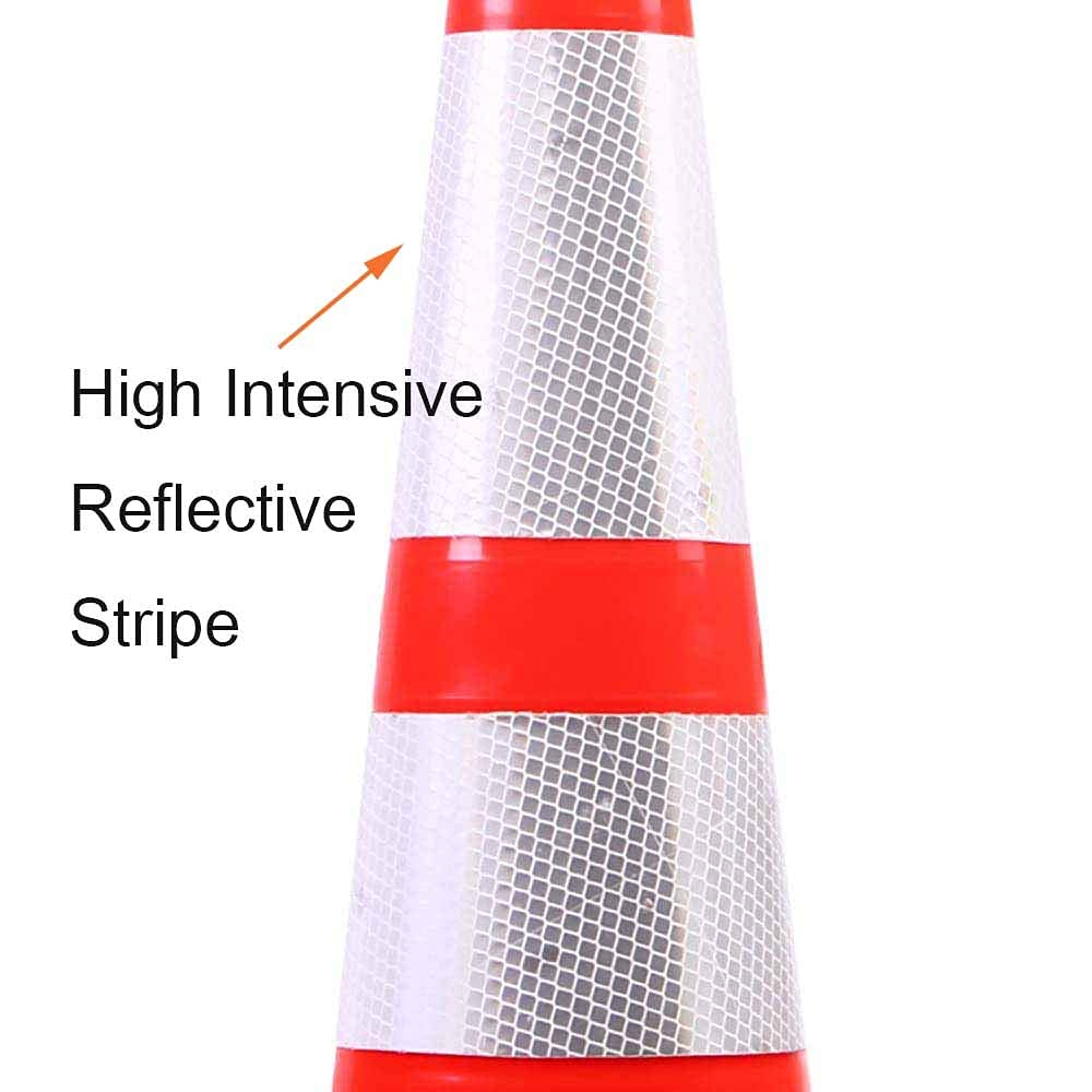 (6 Pack) BESEA 28” Orange Safety Traffic Cone, Black Base Construction Road Parking Cone Structurally Stable，Crowd Control at Public Places (28" Height).: Industrial & Scientific