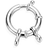 925 Sterling Silver Spring Ring Clasps 18mm Round Closed Ring Clasp Connector Finding for DIY Bracelet Necklace Jewelry Making Craft(Silver Original)