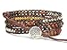 Tree of Life Bracelet Picasso Jasper Beaded Wrap (Silver Plated Button)