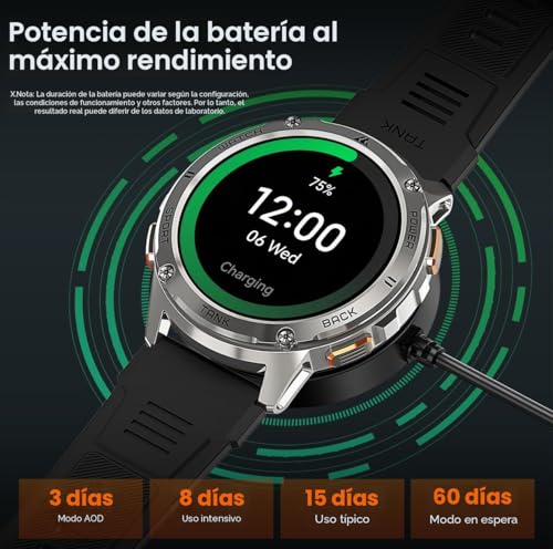 KOSPET Reloj Inteligente Hombre, 1.43" AMOLED HD Display, 5ATM Impermeable, Smartwatch con Llamadas Bluetooth y Whatsapp Notificación, Cuerpo Metálico de Acero Inoxidable (Android/iOS)