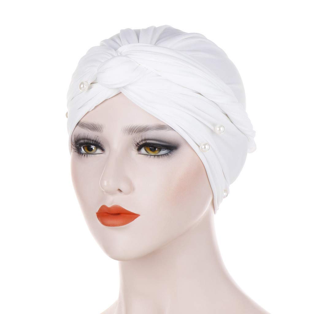 Futemo Lady Muslim Turban Wrap Scarf Beanie Beads Hair Cover Cap Headwear Hijab Stretch Headscarf Islamic Hat For Women Skullies Beanies Sports Outdoors Fcteutonia05 De
