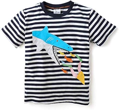 Jumping Meters Navy Shark Print T-Shirt