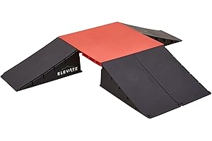 Elevate Outdoor Polypropylene Mini EZ-Link 6-Piece Skateboard Set with Slopes for Scooters, BMX Bikes and RC Cars - 600 lb. Maximum Weight Capacity