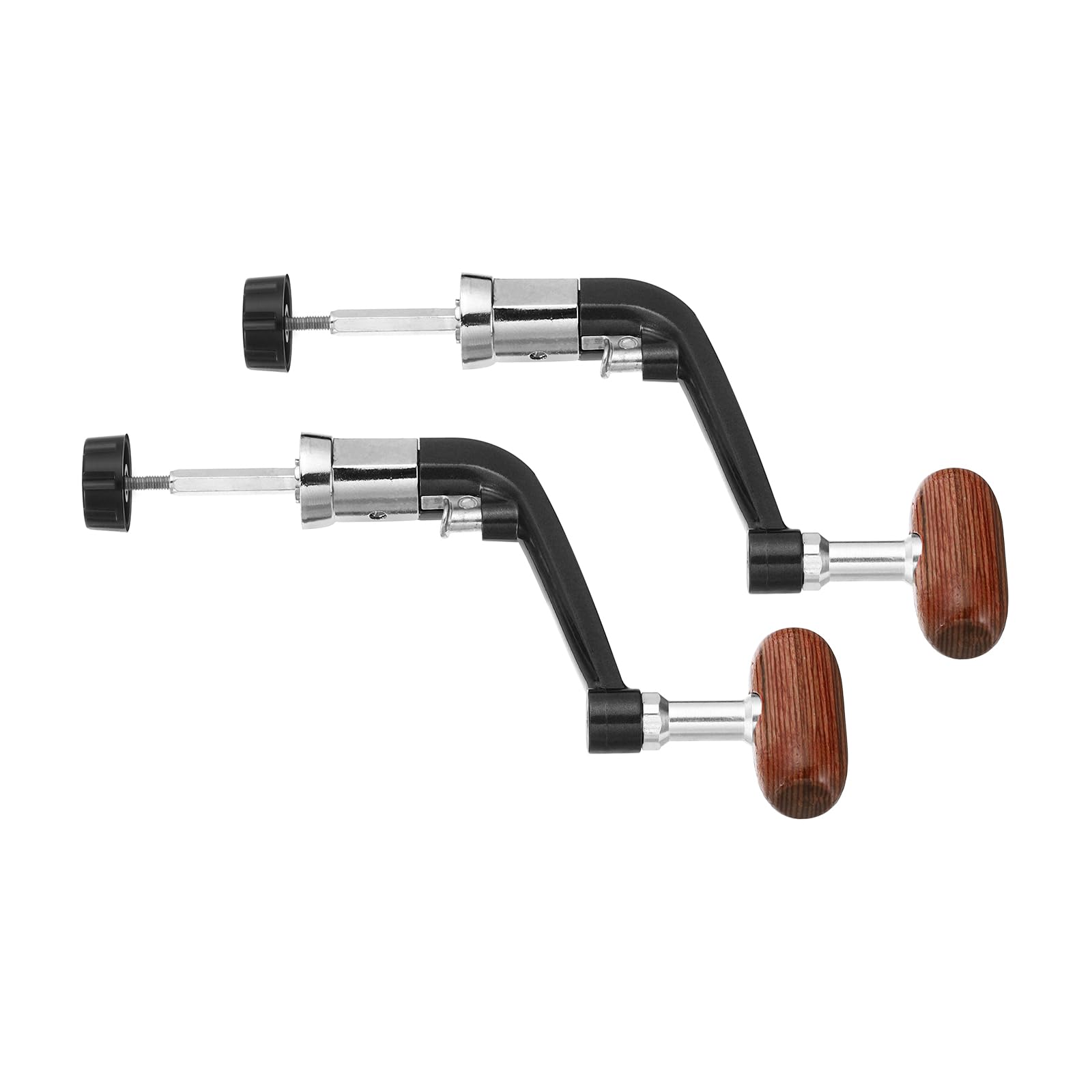 PATIKIL Fishing Reel Handle Replacement Part, 2 Pack Metal Crank Rock Arm Rotary Knob Wood Grip for Fishing Reel Accessories, Fit 5000-7000 Series Reel (80mm)