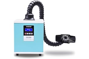 KNOKOO Solder Fume Extractor - 150W Power Suction 258 m³/h, Low-Noise, 3-Stage Filtration System DTF Printer Fume Extractors for Laser Engraver Smoke Absorption(blue with Digital display)