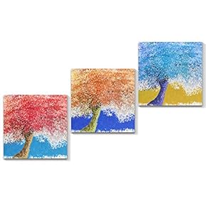 3 Piece Canvas Wall Art Abstract Color Canvas Prints Home Artwork Decoration for Living Room,Bedroom - 12"x12"x3 Panels