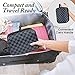 Luxouria Luxury Checkered Makeup Bag for Women, Men Toiletry Travel Pouch | Compact, Portable for Personal Storage, Cosmetics, Make Up | PU Leather with Zippered Access | Carry-On (Black)