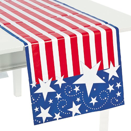 1 X Patriotic Table Runner 90" x 17" - 4th of July Independance Day Decorations