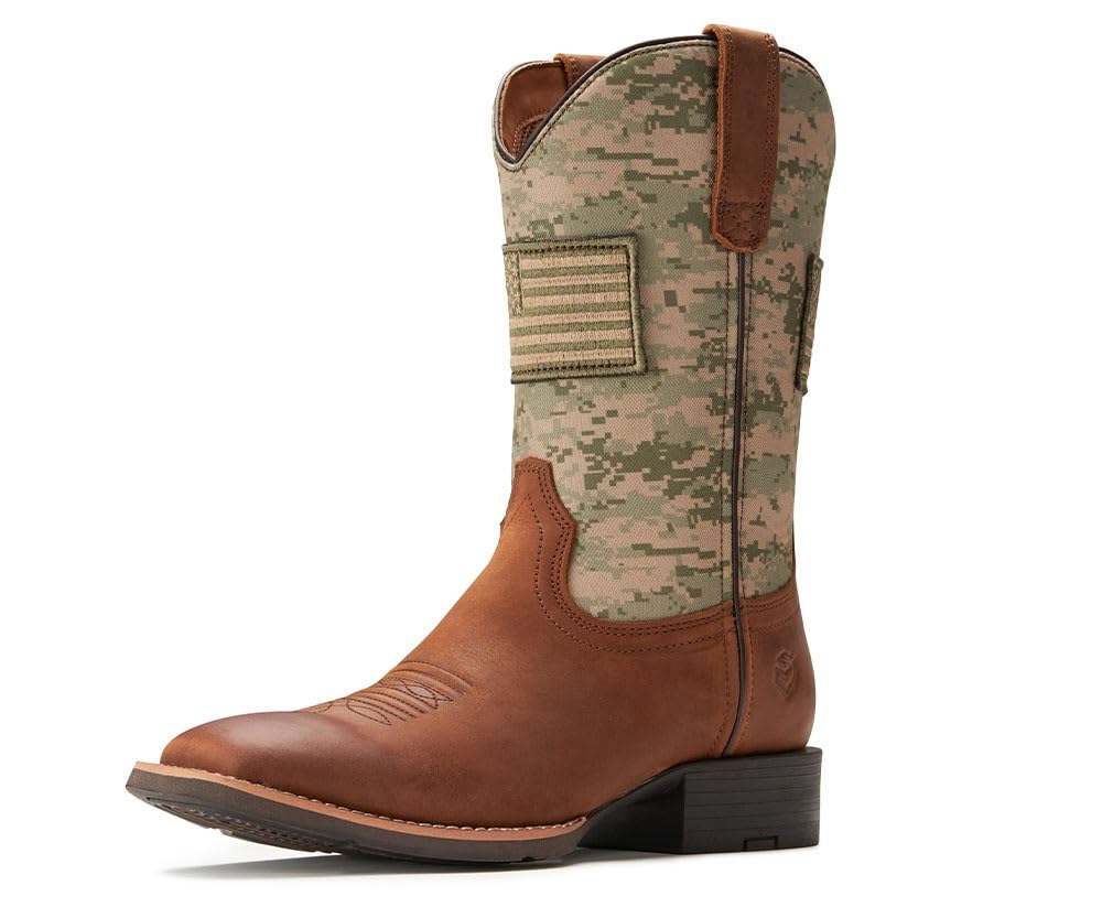 thumbnail image 2 of SUREWAY Men's Square Toe Cowboy Boots - American Flag Western Boots Oil Resistant 10 Inch Pull-On 2 of 5