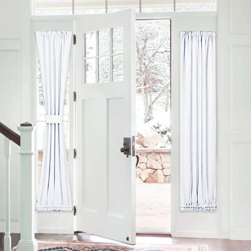 PONY-DANCE-French-Door-Curtain-Heavy-Duty-Solid-Rod-Pocket-Light-Filtering-Window-Treatment-for-Sliding-Glass-French-Door-with-Adjustable-Tieback-25-x-72-inch-Pure-White-1-Piece