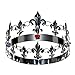 DcZeRong Adult Men Women Queen King Crowns Metal Crystal King Queen Birthday Prom Full Tiara Crowns Cake Topper