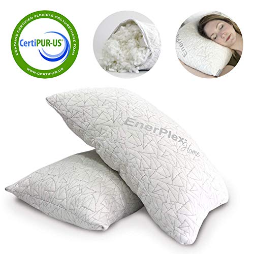 EnerPlex CertiPUR-US Certified Never-Flat 2-Pack Luxury King Size Pillow Adjustable Shredded Memory Foam High End Quality Machine Washable Removable Bamboo Cover King Size Lifetime Promise EnerPlex CertiPUR-US Certified Never-Flat 2-Pack Luxury King Size Pillow Adjustable Shredded Memory Foam High End Quality Machine Washable Removable Bamboo Cover King Size Lifetime Promise