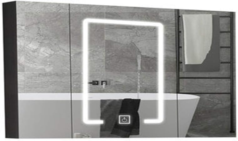 QinWenYan Armario Botiquín del Baño con El Espejo, con Luz LED De