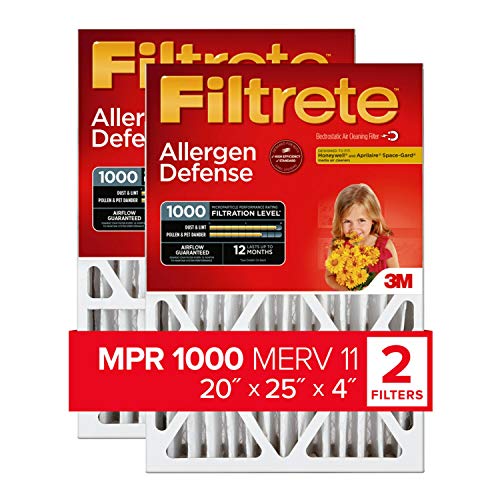 Filtrete 20x25x4, AC Furnace Air Filter, MPR 1000 DP Micro Allergen