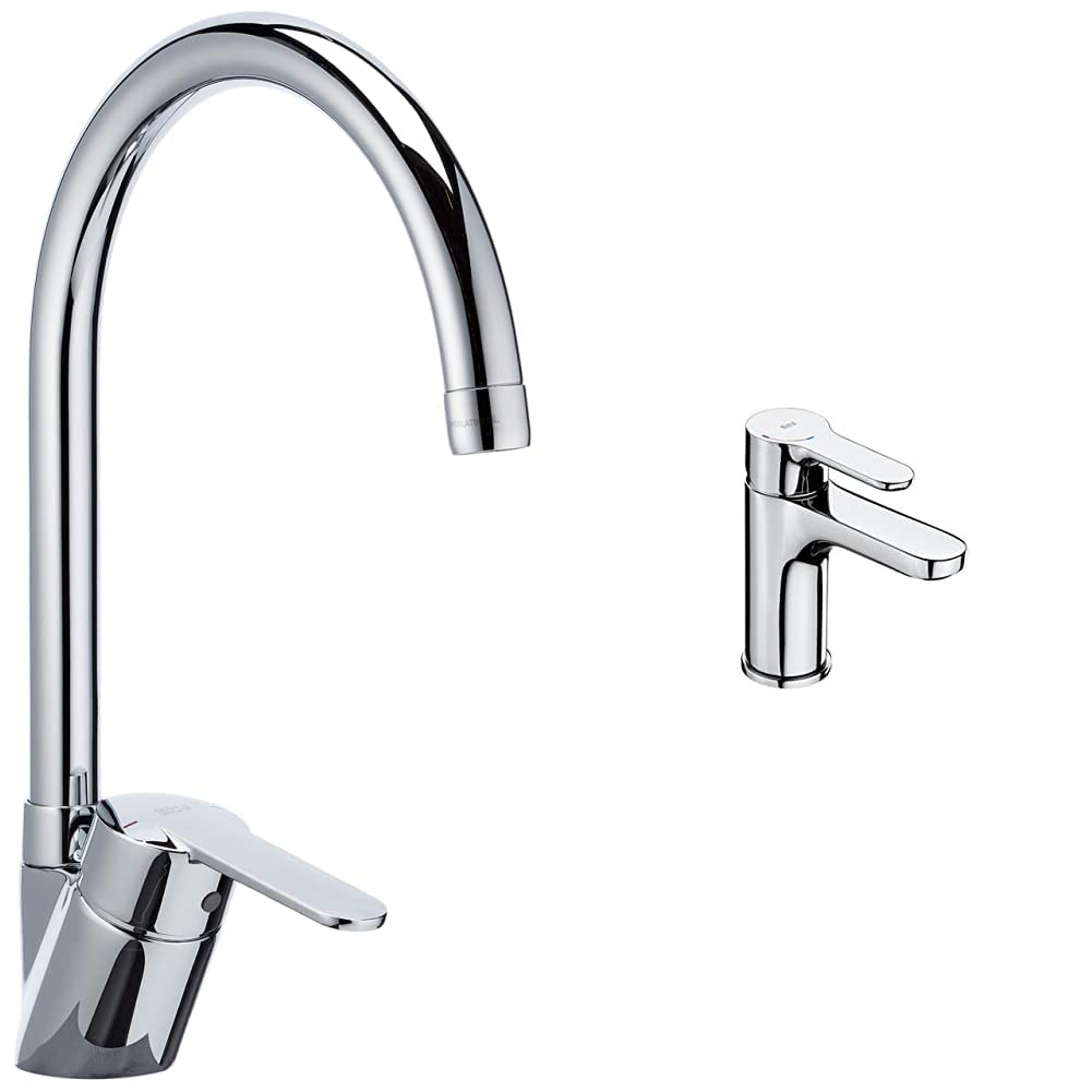 Roca-A5A8E25C00-Mezclador-Fregadero-Modelo-Victoria-Cromo-Cromado-A5A6A09C00-Cold-Start-Coleccion-L20-Mezclador