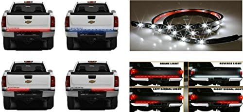 Janeka 60" Inch Red / White Tailgate LED Strip Light Turn Signal Stop Brake Reverse Lights 1999-2015 Dodge Ram 1500 2500 3500 4500 5500 Chevrolet Chevy Silverado Avalanche Cadillac Truck SUV