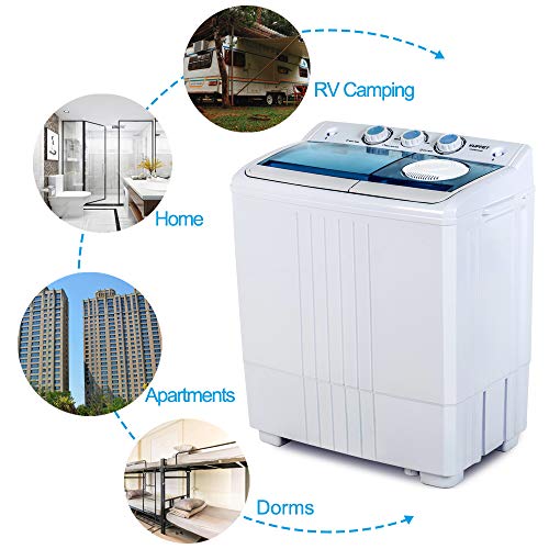 kuppet compact twin tub portable mini washing machine 21lbs capacity