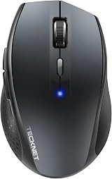TECKNET Wireless Bluetooth Mouse 3 Devices 4800 DPI Silent Click Grey