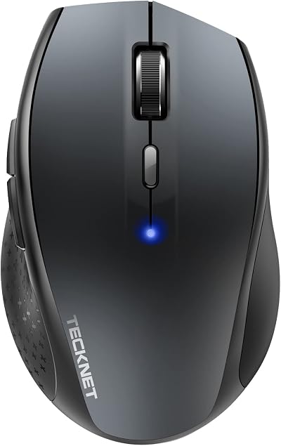 TECKNET Wireless Bluetooth Mouse 3 Devices 4800 DPI Silent Click Grey
