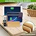 NEXGADGET 6 in 1 Bamboo Charging Station for Multiple Devices,6 Port 40W USB Desktop Charger,Fast USB Charging Station Organizer for Cellphone,Smart Watch,Tablets and Other USB Devices(5 Pack Cables)