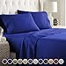 HC COLLECTION Bed Sheets Set King with 2 Pillowcases, Hotel Luxury Platinum 1800 Series Brushed Microfiber Sheet w/Deep Pocket, Ultra Soft Lightweight 4 Pcs Linen Bedding for Hot Sleepers, Royal Blue