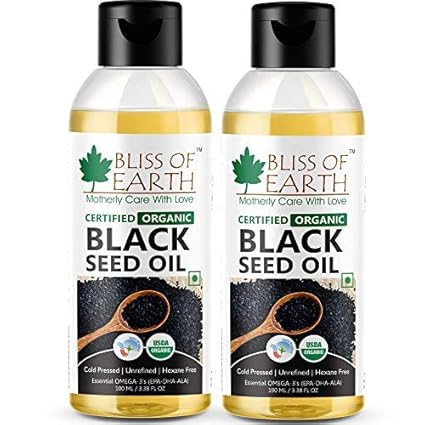 Bliss of Earth Certified Organic Black Seed Oil | Kalonji Oil | 2X100GM | Immune System Booster | Digestive Support |