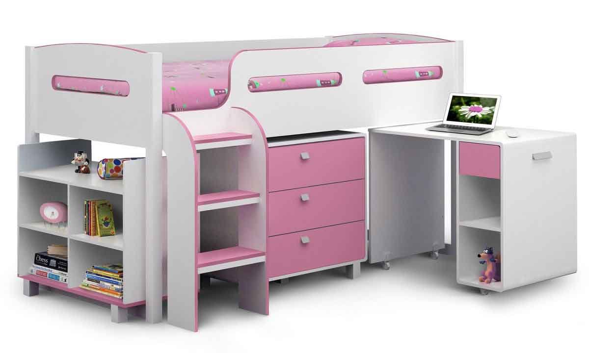 Julian Bowen Kimbo Girls Pink And White Cabin Bed Size Takes A
