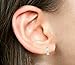 14K Gold Mini Cubic Zirconia Princess-cut Huggie Small Hoop Earrings 3x9mm
