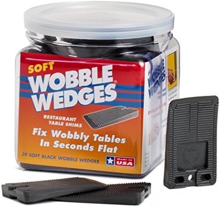 Wobble Wedge - Soft Black - Restaurant Table Shims - 30 Piece Jar by Wobble Wedges