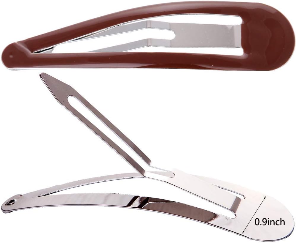 LONEEDY Pack of 10 Large Metal Stoving Varnish Hair Snap Clips,3.5 inch Long No-slip Hair Clips Barrettes For Women and Girls (Brown)