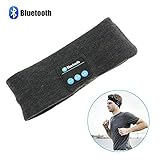 Wireless Bluetooth Headband, Aimetech Yoga Sports Sleep Headset Best Noise Canceling Headphones with Mic Built-in, Grey