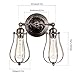 Vintage Wall Lamp Adjustable Industrial Rustic Wire Cage Wall Light Retro Style Indoor Lighting Fixture ;Moonkist (with 2 Light) (Oil Rubbed Bronze)