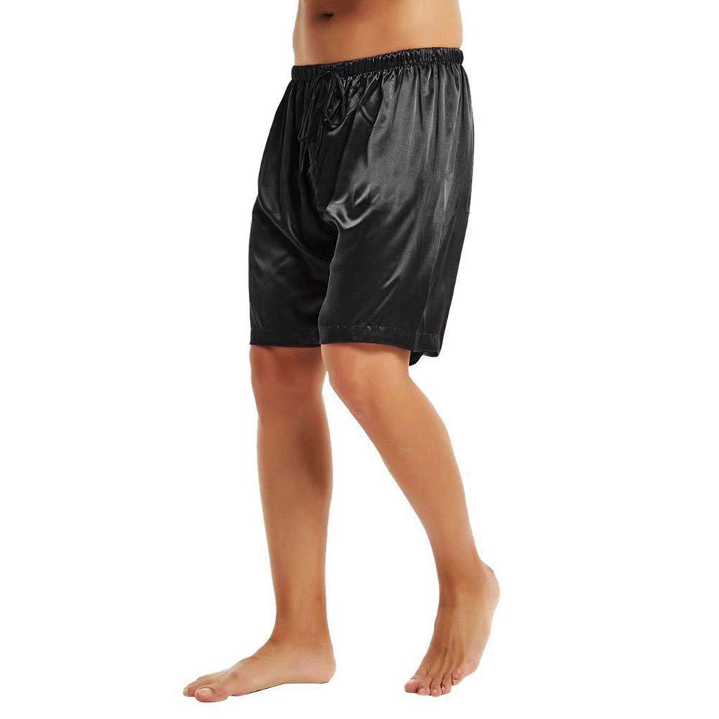 Allywit Men's Fashion Summer Casual Solid Drawstring Short Pajamas Home Comfortable Pants Trouser