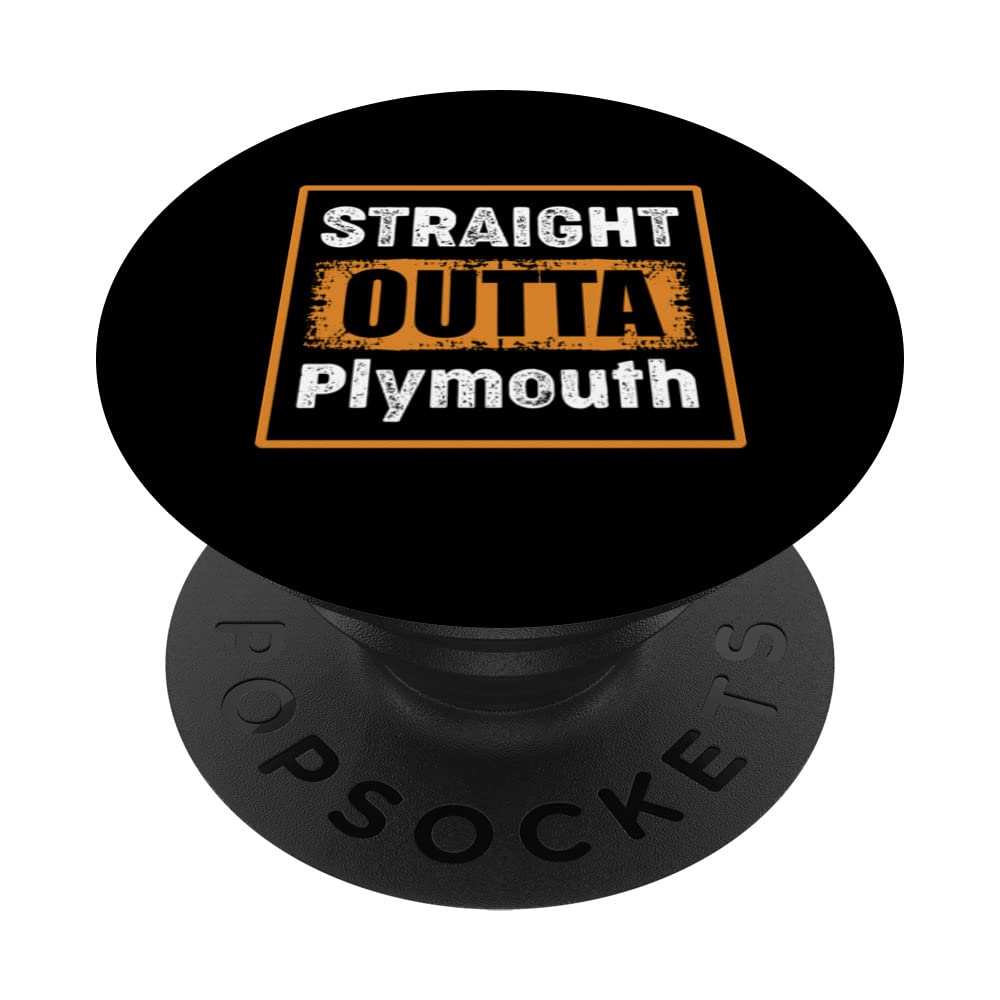 Straight Outta Plymouth Minnesota USA Retro Distressed Humor PopSockets Swappable PopGrip
