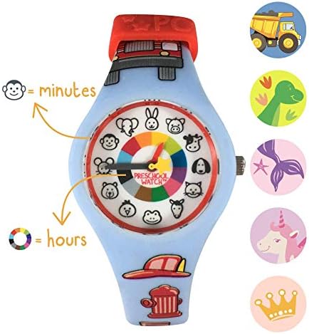 Preschool Watch - The Only Analog Kids Watch Preschoolers Understand! Quality Teaching/Learning Time Silicone Watch with Glow-in-The-Dark Dial & Japan Movement
